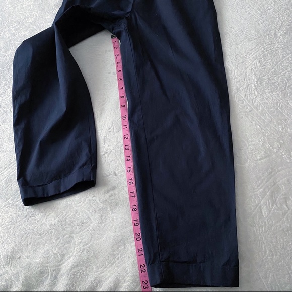 Zara Navy Blue Paper Bag Waist Pants - Picture 5 of 13
